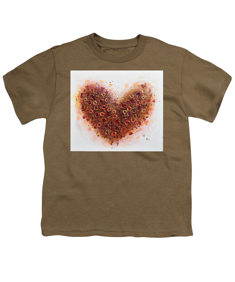 Heart Youth T-Shirt featuring the painting One Love by Amanda Dagg