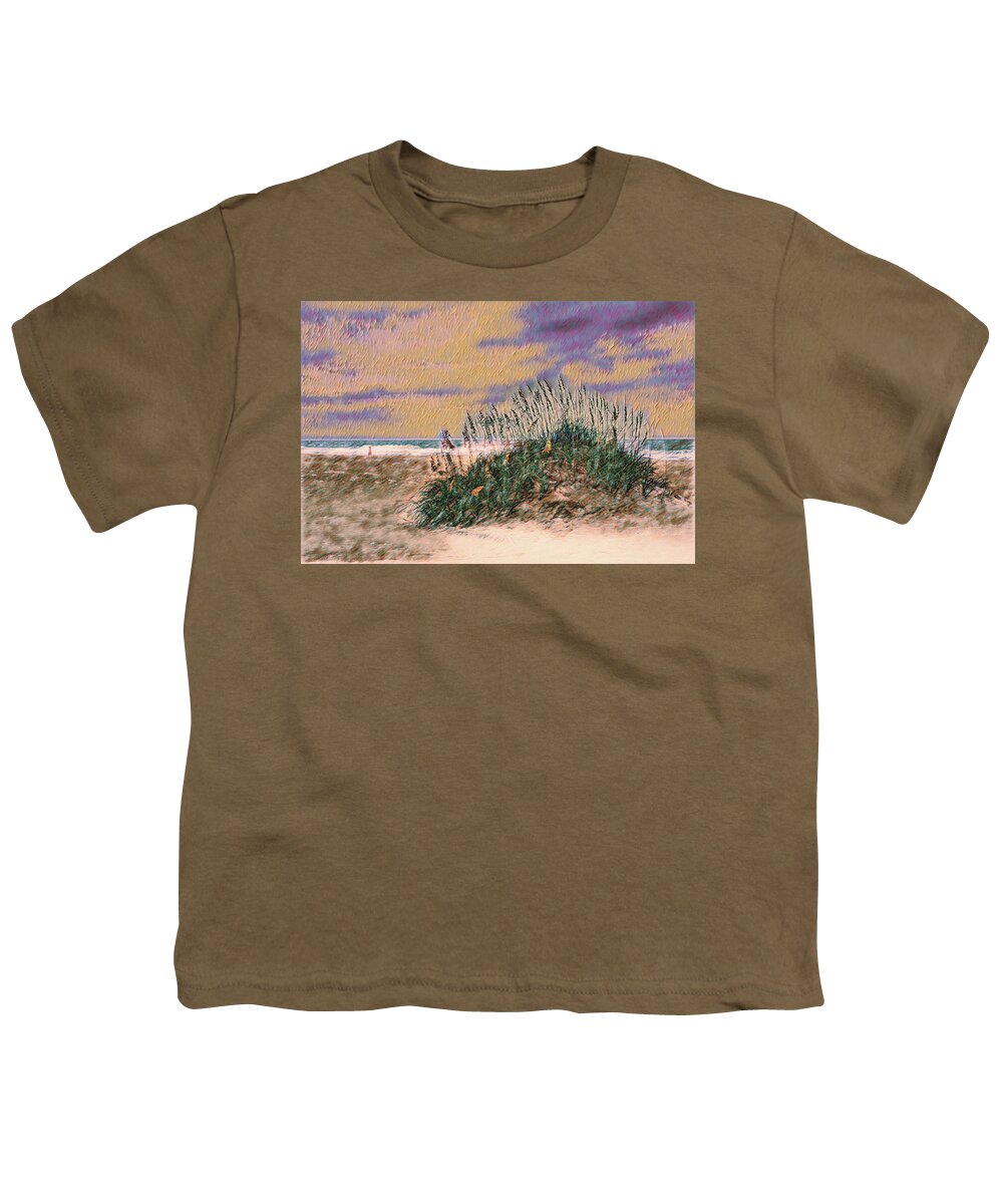Beach Youth T-Shirt featuring the photograph Outer Banks A Stroll on the Beach ai by Dan Carmichael