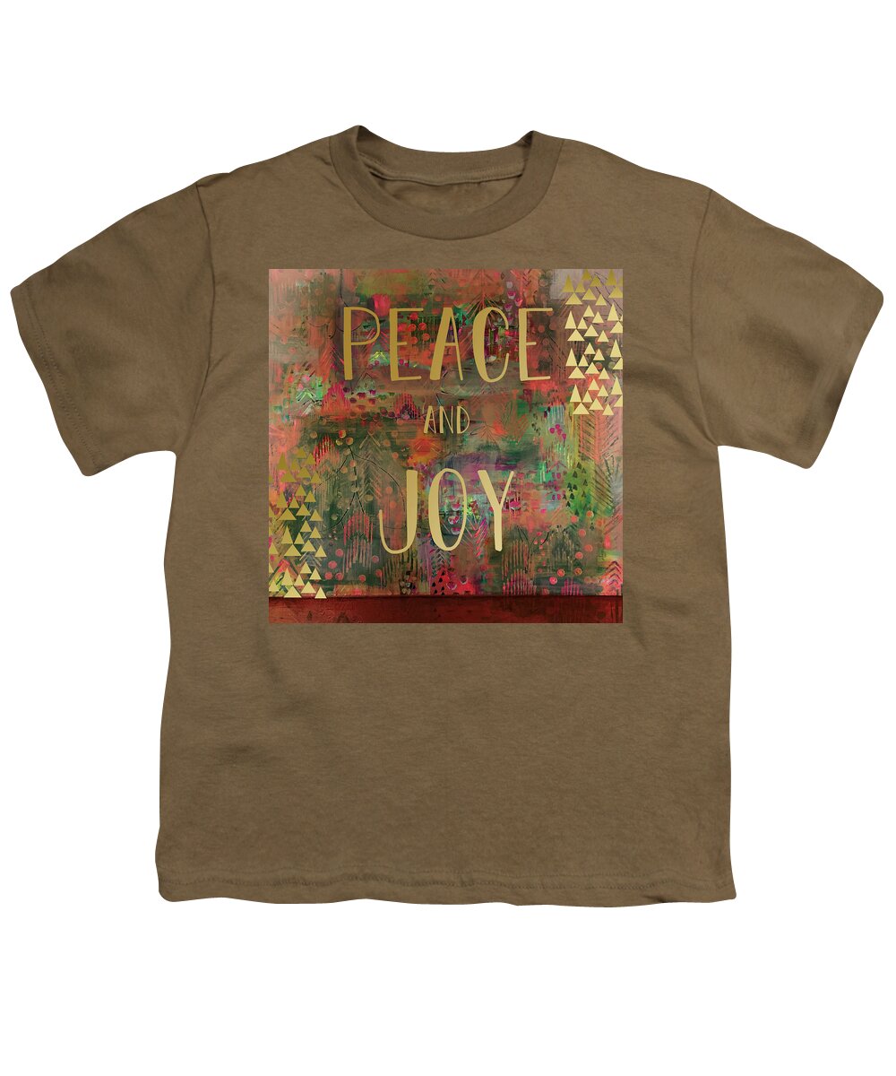Peace And Joy Youth T-Shirt featuring the mixed media Peace and Joy by Claudia Schoen