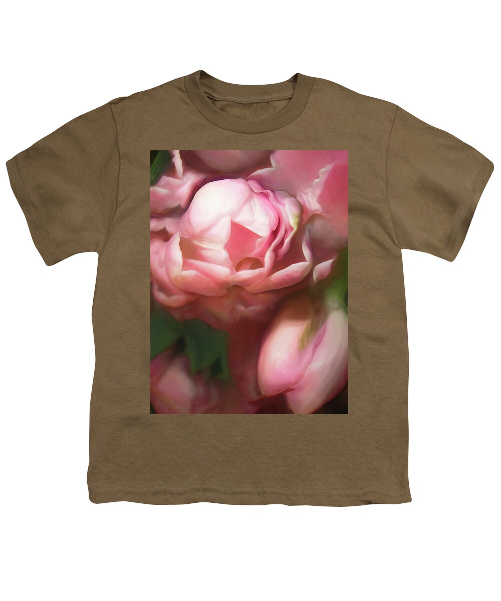 Spring Youth T-Shirt featuring the mixed media Pearly Pink by Lynda Lehmann