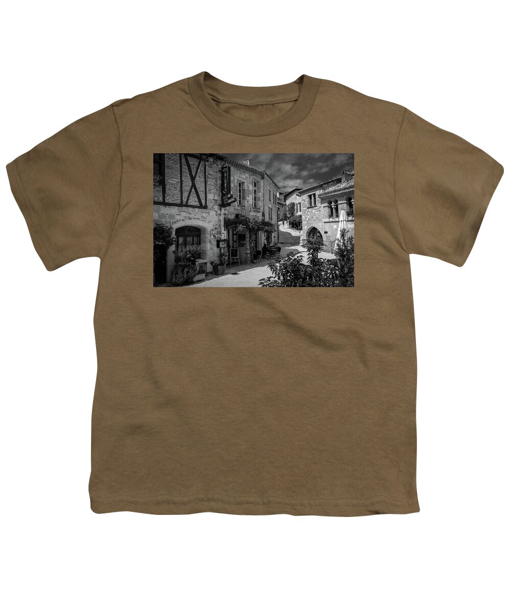 1 Person Youth T-Shirt featuring the photograph Picturesque streets of Penne d'Agenais by Seeables Visual Arts