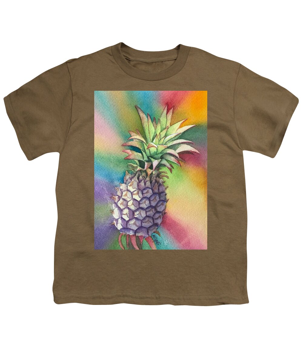 Youth T-Shirt featuring the painting Pineapple Punch by Kelly Miyuki Kimura