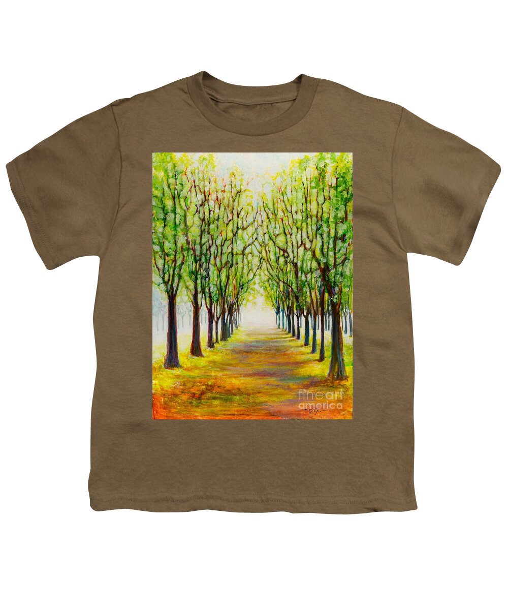 Abstract Youth T-Shirt featuring the digital art Plantation Road - Colorful Abstract Contemporary Acrylic Painting by Sambel Pedes