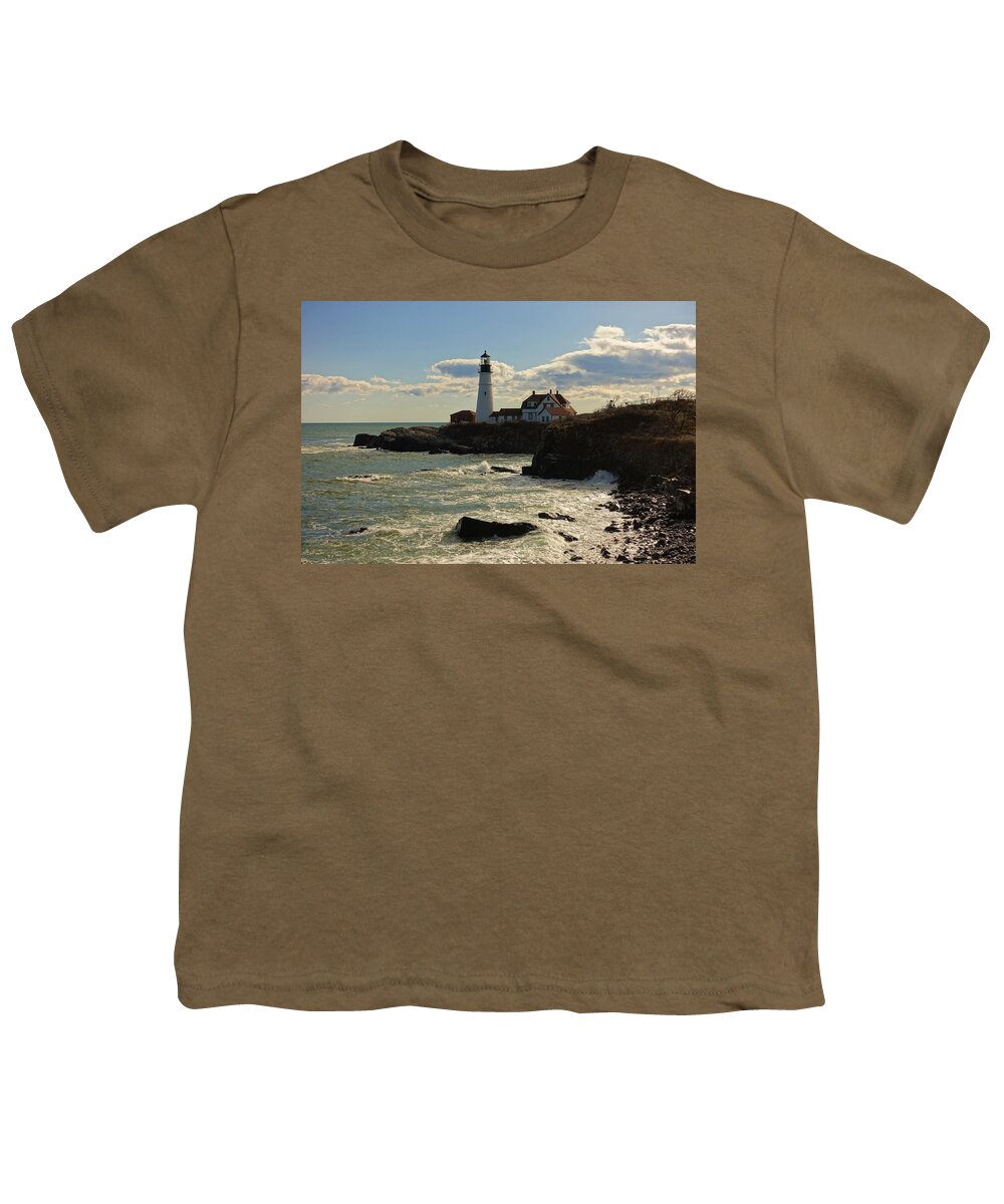 Portland Youth T-Shirt featuring the photograph Portland Head Lighthouse V by Patricia Caron