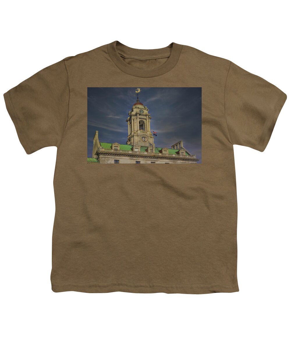 Portland Youth T-Shirt featuring the photograph Portland Maine City Hall Building by Susan Candelario