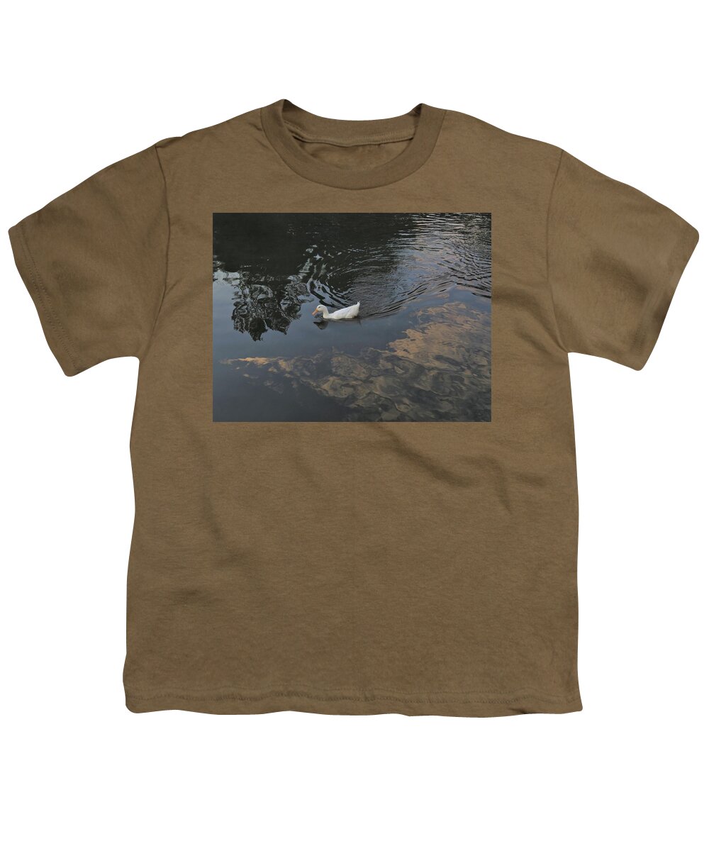 Water Youth T-Shirt featuring the photograph Psychedelic Duck Swim by Ed Williams