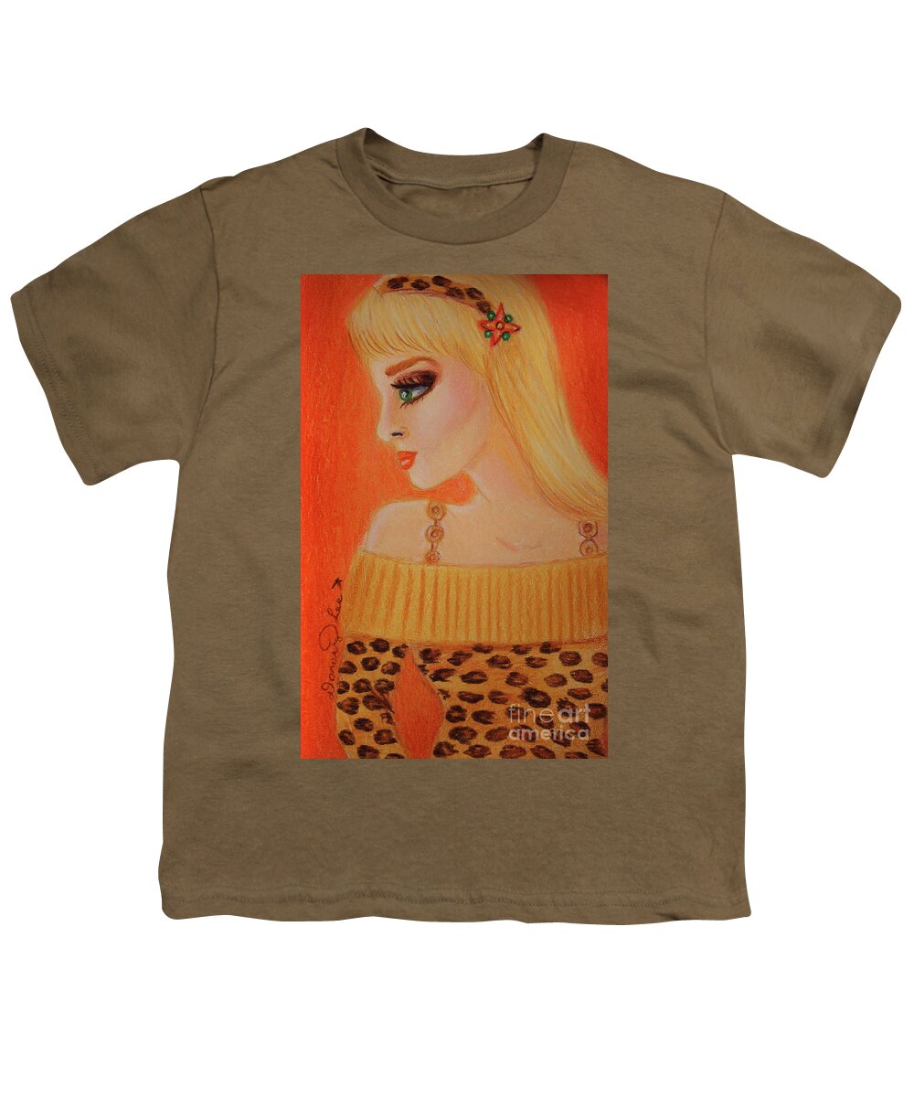 Fashion Youth T-Shirt featuring the painting Purrfect Sweater by Dorothy Lee