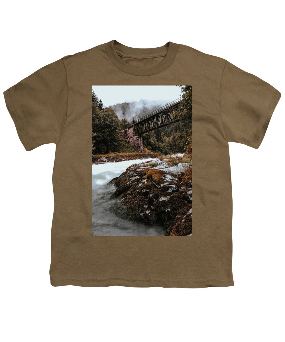 Transmission Youth T-Shirt featuring the photograph Railway bridge in Gesause National Park by Vaclav Sonnek