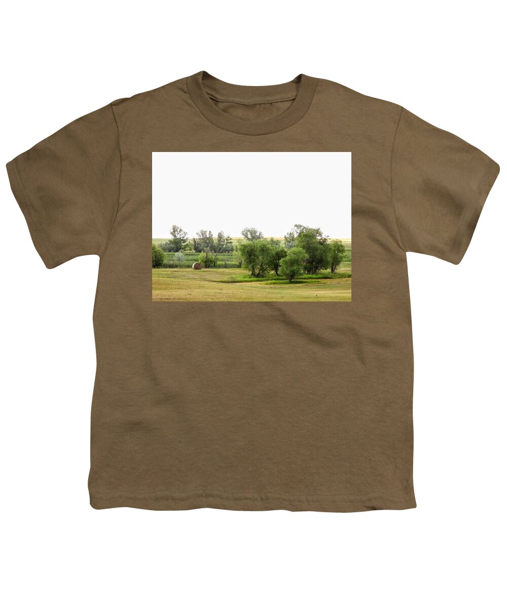 Field Youth T-Shirt featuring the photograph Rainy Hay Field by Amanda R Wright