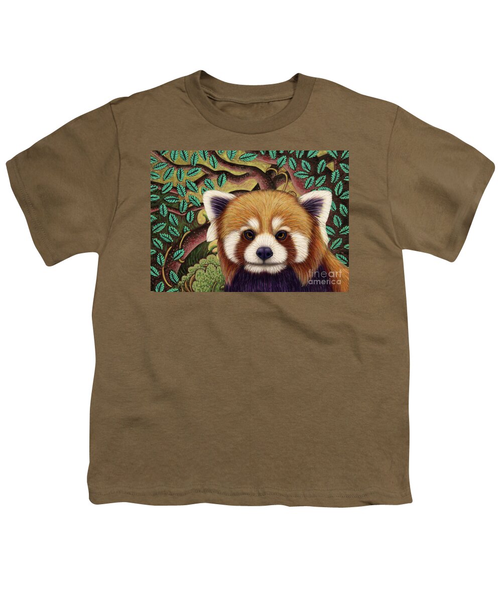 Red Panda Youth T-Shirt featuring the painting Red Panda Jungle by Amy E Fraser
