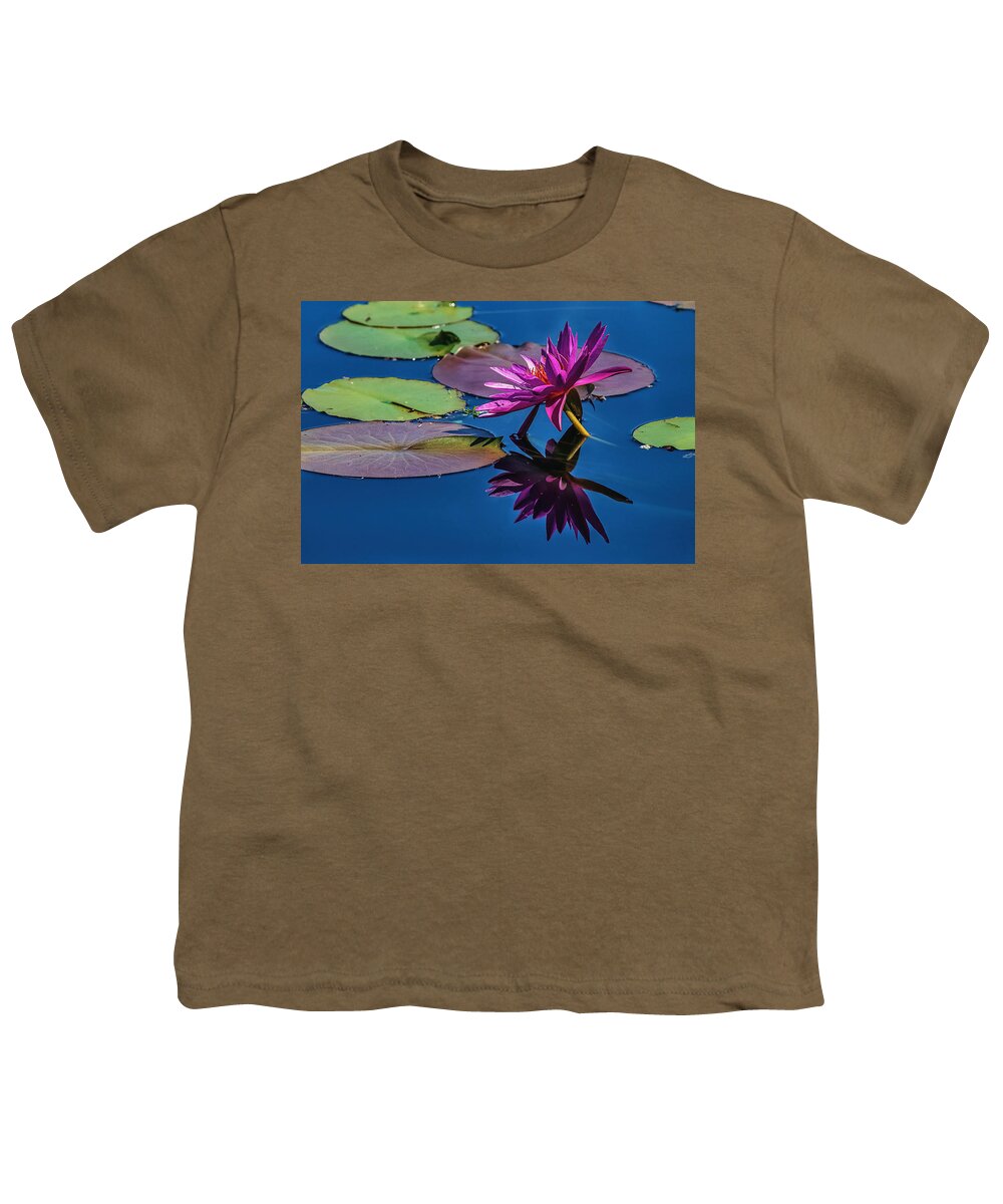 Washington Youth T-Shirt featuring the photograph Reflection of a Water Lily #3 by Stuart Litoff