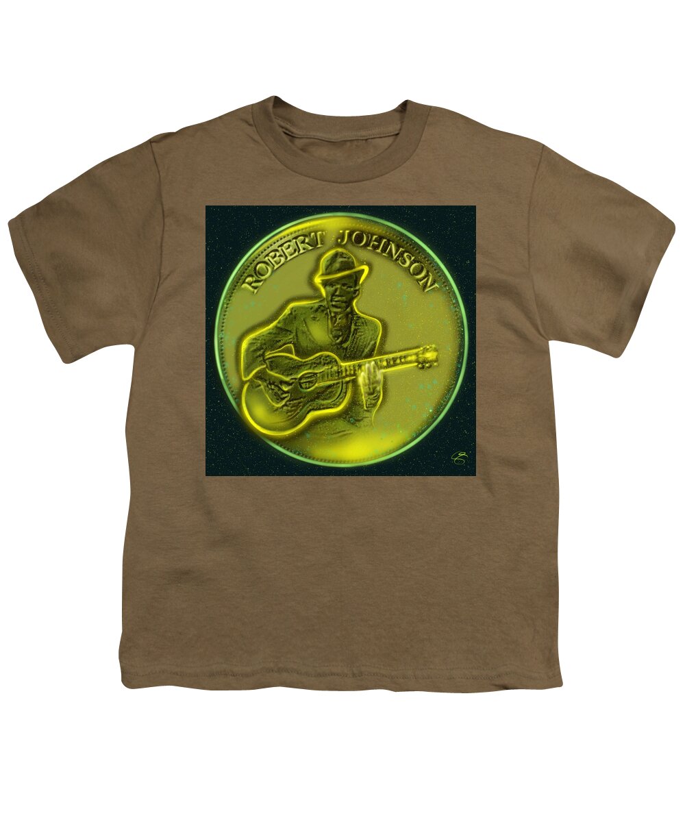 Wunderle Art Youth T-Shirt featuring the digital art Robert Johnson by Wunderle