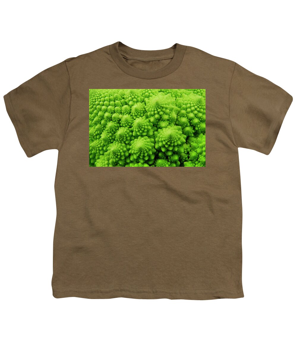 Abstract Youth T-Shirt featuring the photograph Romanesco Broccoli by Severija Kirilovaite