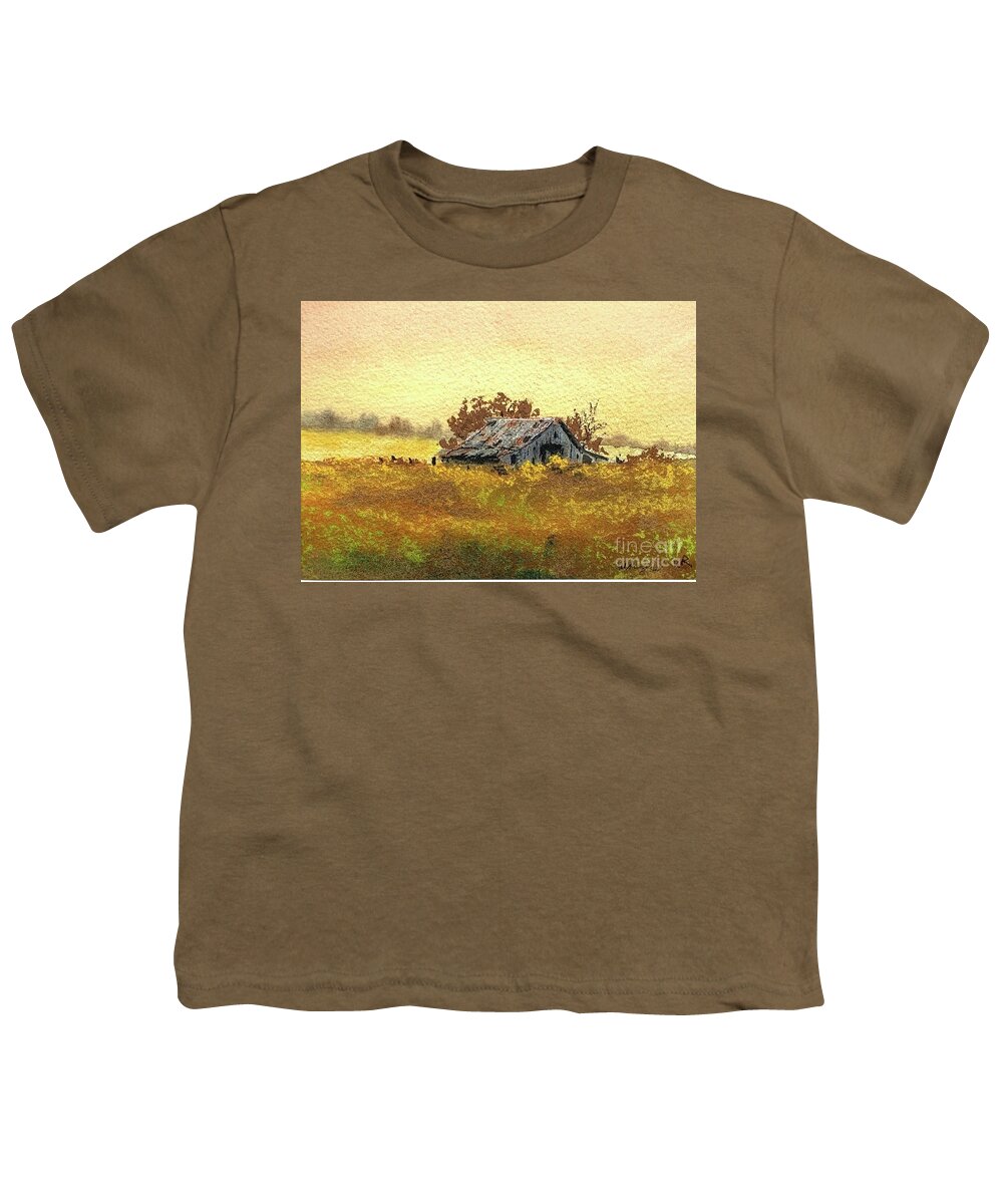 Watercolor Youth T-Shirt featuring the painting Sad by William Renzulli