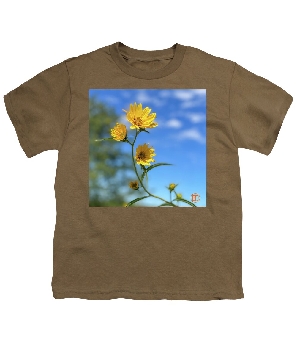 Sunflower Youth T-Shirt featuring the photograph Sawtoothed Sunflowers by Grey Coopre