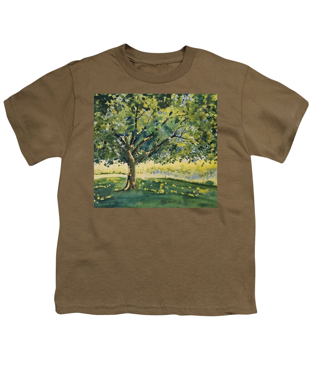 Landscape Youth T-Shirt featuring the painting Shade Tree by Sheila Romard