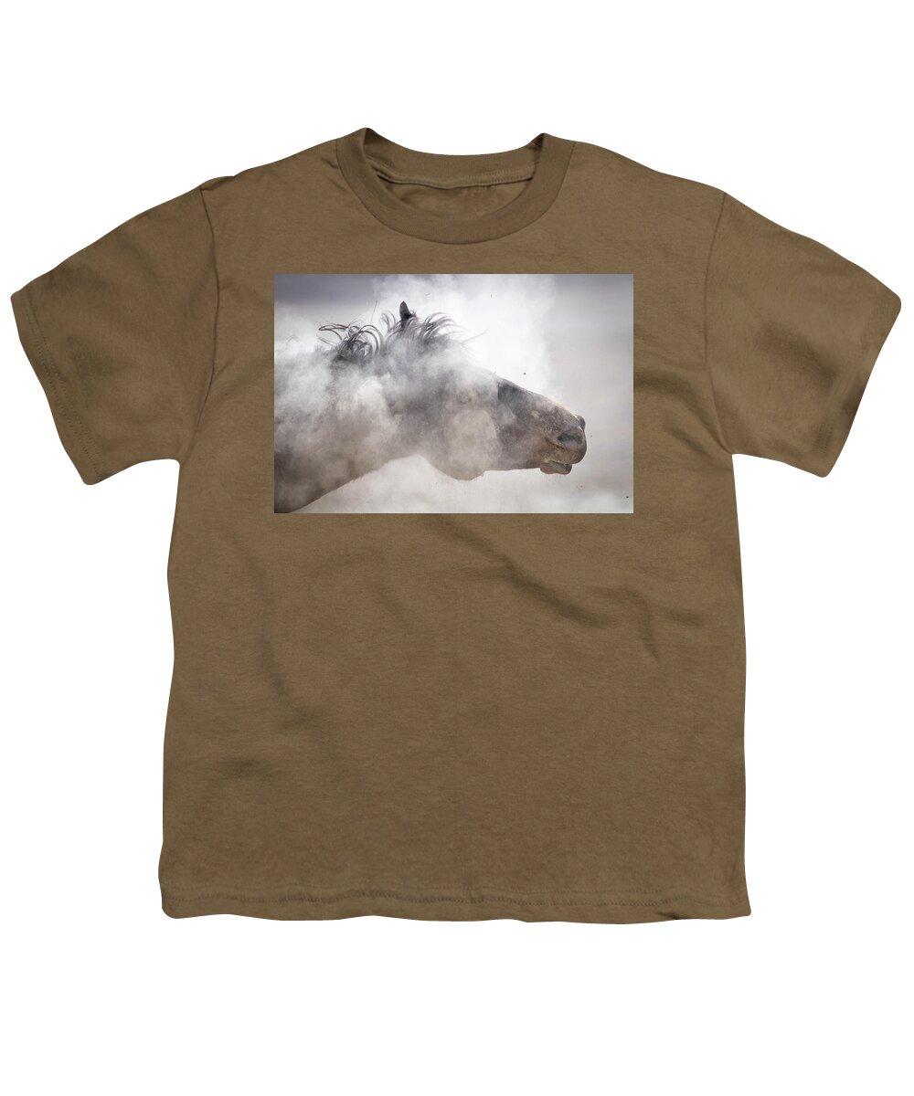 Mustang Youth T-Shirt featuring the photograph Shakin it off by Julie Argyle