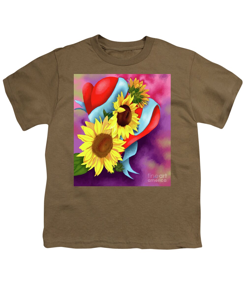 Digital Painting Youth T-Shirt featuring the digital art Shining Love by Yenni Harrison