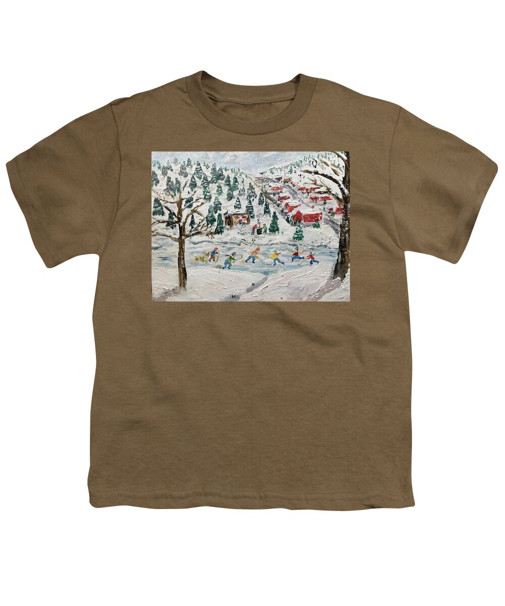  Youth T-Shirt featuring the painting Shinny by John Macarthur