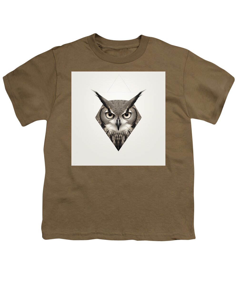Owl Modern Art Youth T-Shirt featuring the painting Silent Watch by Lourry Legarde
