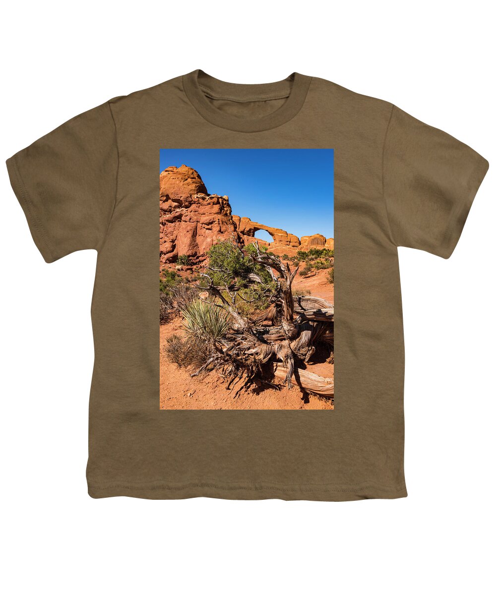 Arch Youth T-Shirt featuring the photograph Skyline Arch by Norman Reid