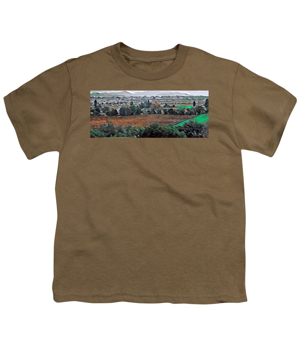 Sonoma Valley California Vineyards Hdr Special Effects Olympus Photoshop Pastoral Landscape Youth T-Shirt featuring the photograph Sonoma Valley Vineyards by Farol Tomson