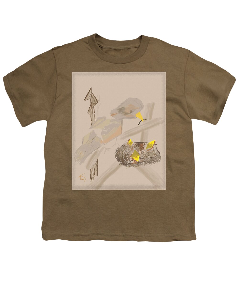 Bird Youth T-Shirt featuring the digital art Spring Feeding by Kae Cheatham