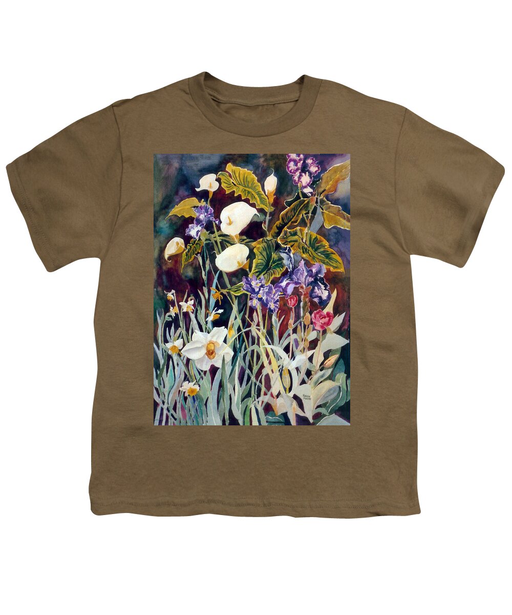 Daffodils Youth T-Shirt featuring the painting Spring Time in Humboldt by Karen Merry