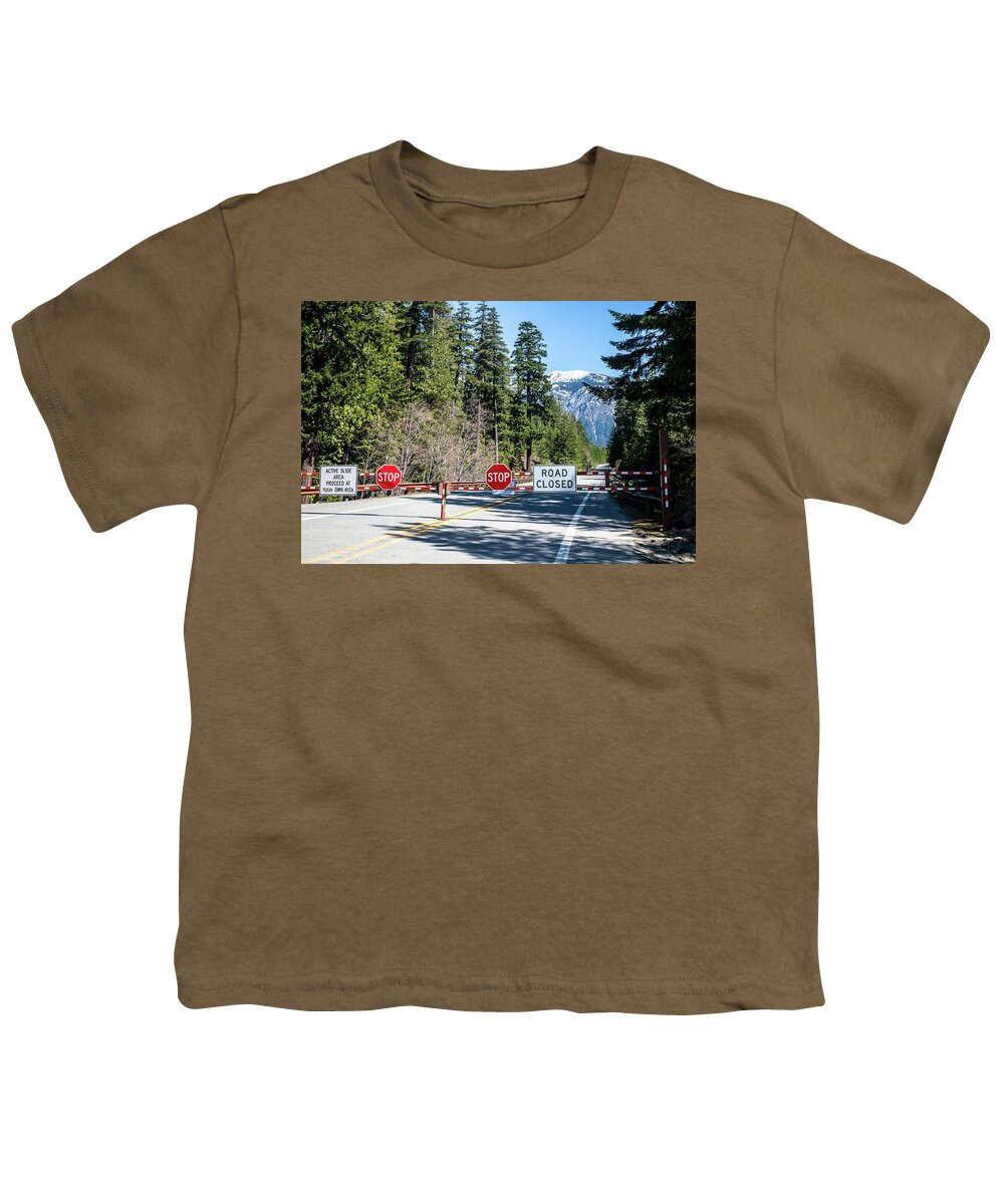 Sr 20 Barrier April 2021 Youth T-Shirt featuring the photograph SR 20 Barrier April 2021 by Tom Cochran