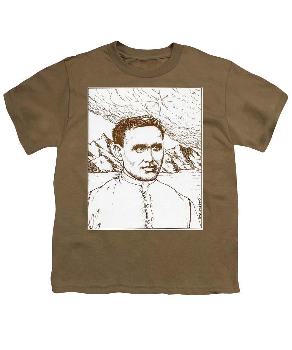 St Damien Of Molokai Youth T-Shirt featuring the painting St Damien of Molokai by William Hart McNichols