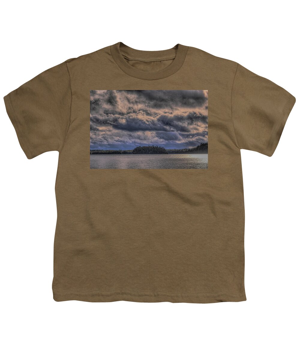 Northwoods Youth T-Shirt featuring the photograph Star Lake Fall Storm Clouds by Dale Kauzlaric