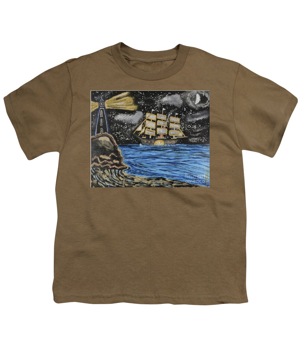 Ship Youth T-Shirt featuring the mixed media Starship Britannia by David Westwood