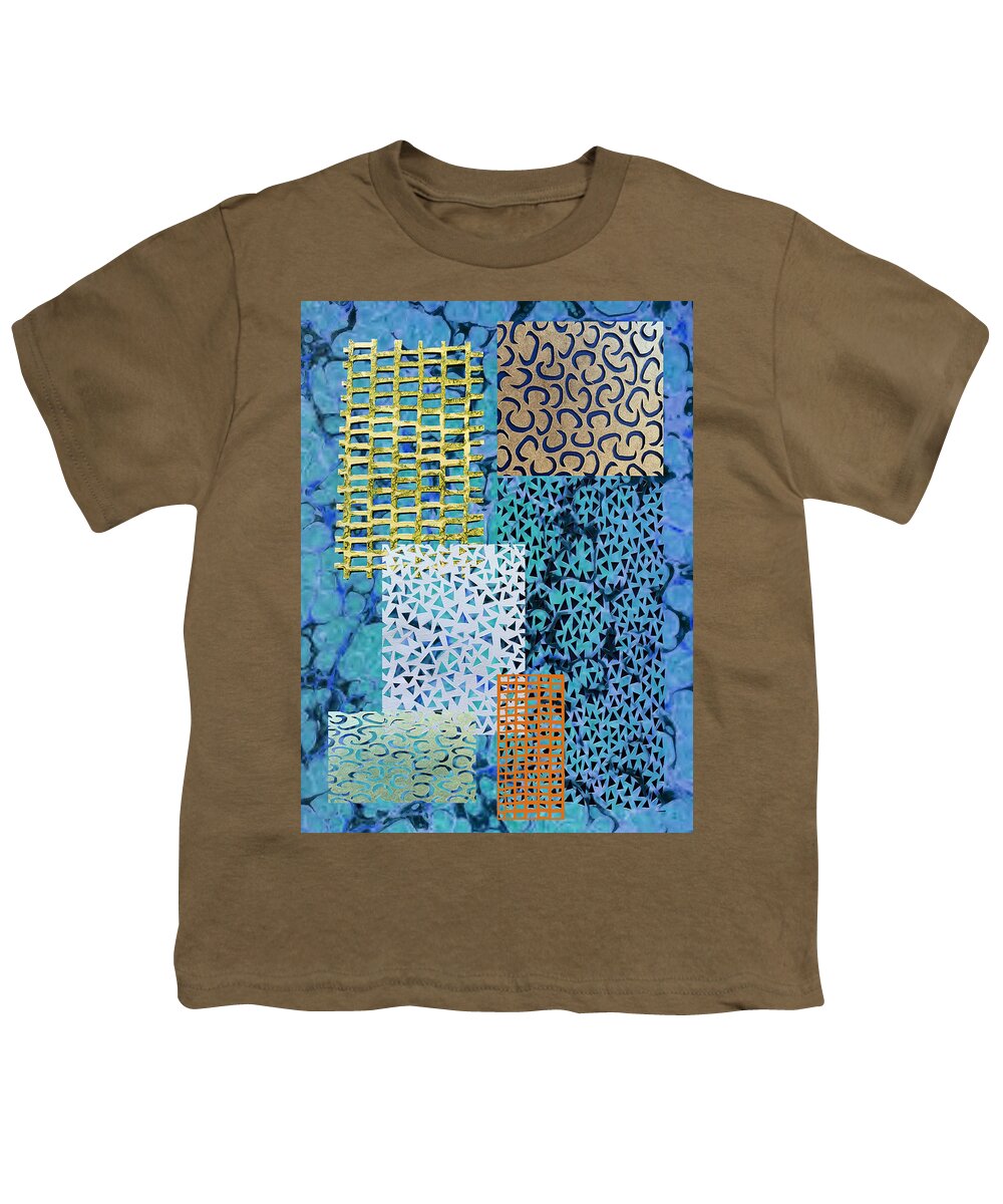 Stencil Abstract Youth T-Shirt featuring the mixed media Stencil Abstract by Lorena Cassady