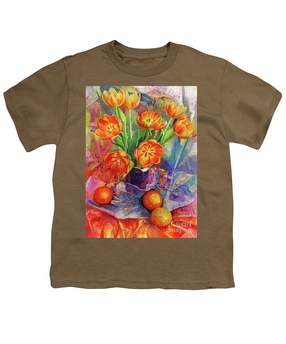 Tulip Youth T-Shirt featuring the painting Still Life in Orange by Hailey E Herrera