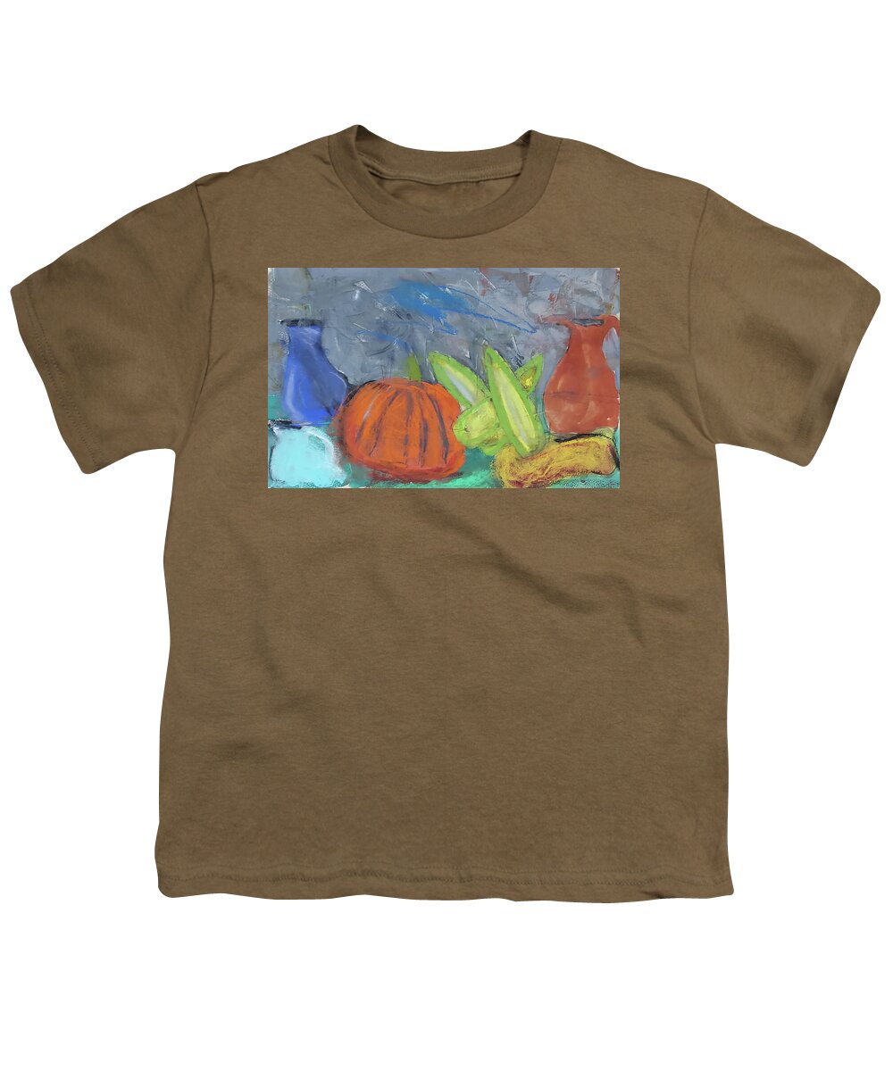 Still Life With Corn Youth T-Shirt featuring the pastel Still Life with Corn by Cathy Anderson
