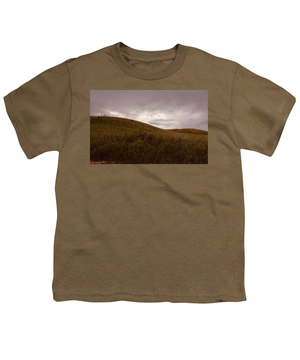 Clouds Youth T-Shirt featuring the photograph Storm coming over the hills by Yvonne M Smith
