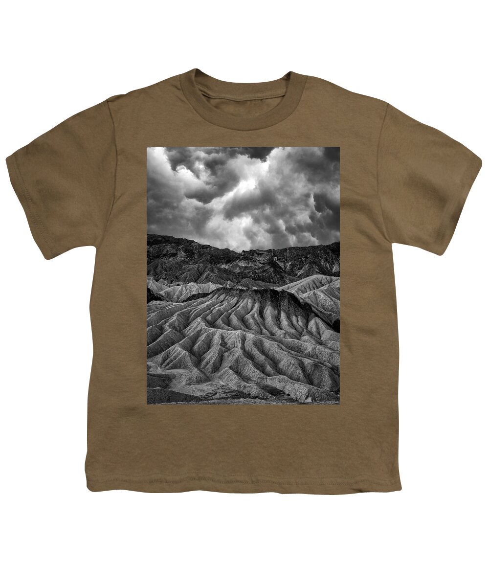 Landscape Youth T-Shirt featuring the photograph Stormy Zabriskie Point by Romeo Victor