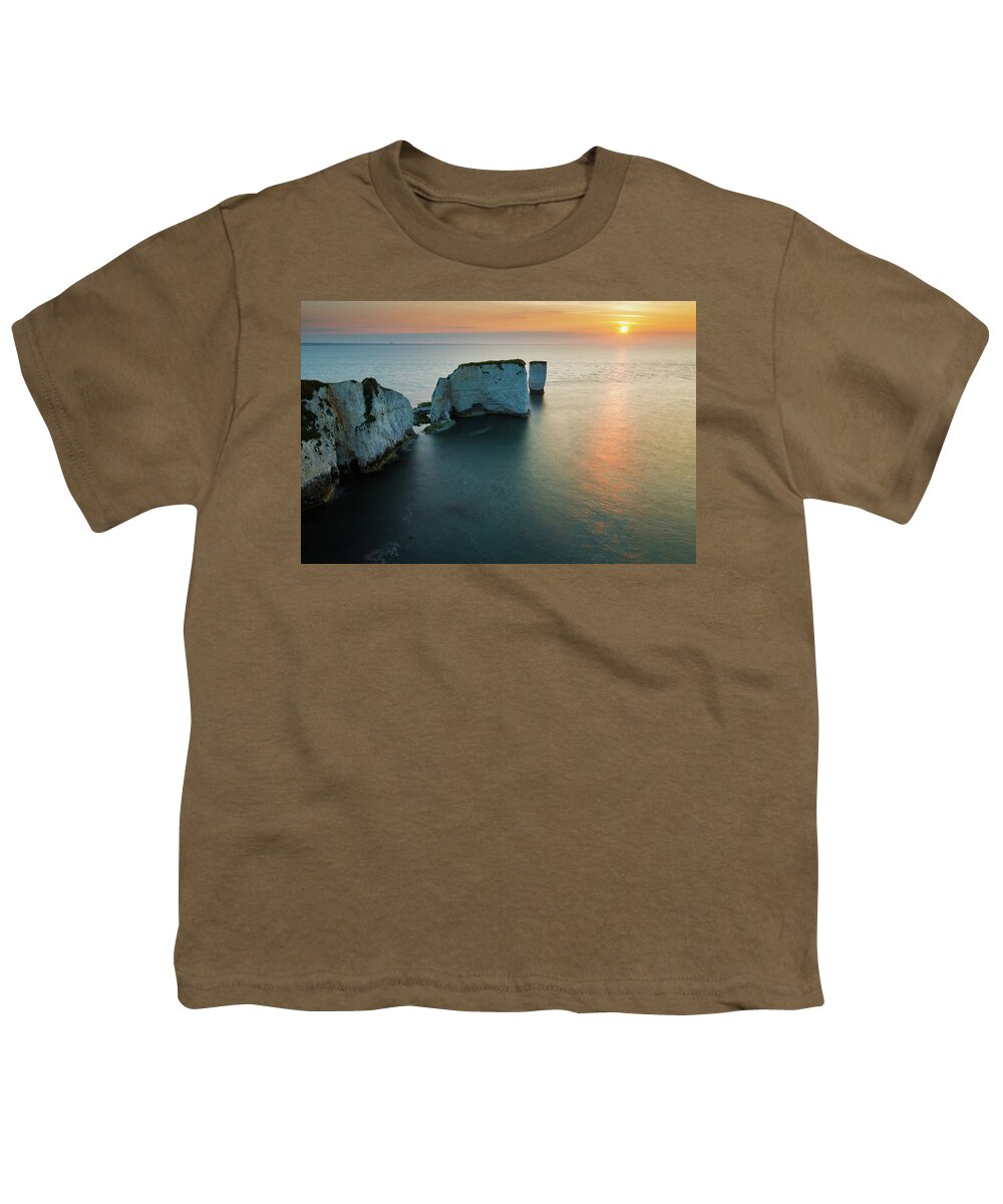 Old Youth T-Shirt featuring the photograph Sunrise at Old Harry by Ian Middleton