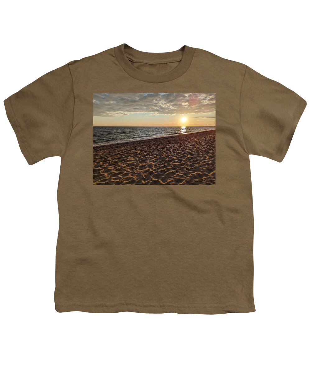 Beach Youth T-Shirt featuring the photograph Sunset on Cape Cod Seashore by Annalisa Rivera-Franz