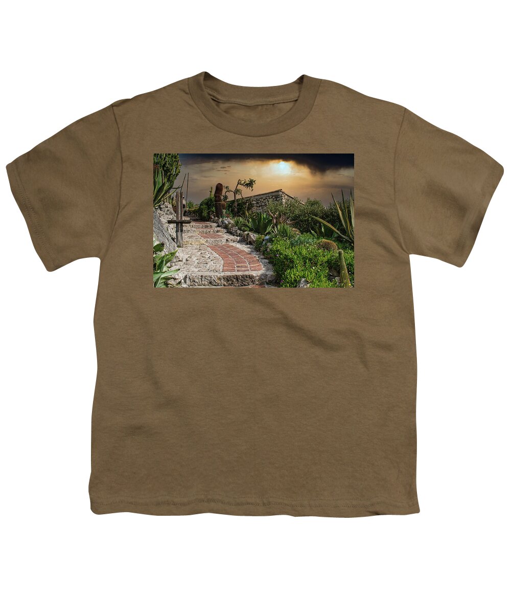 Garden Youth T-Shirt featuring the photograph Surreal Sunset on Eze by Portia Olaughlin