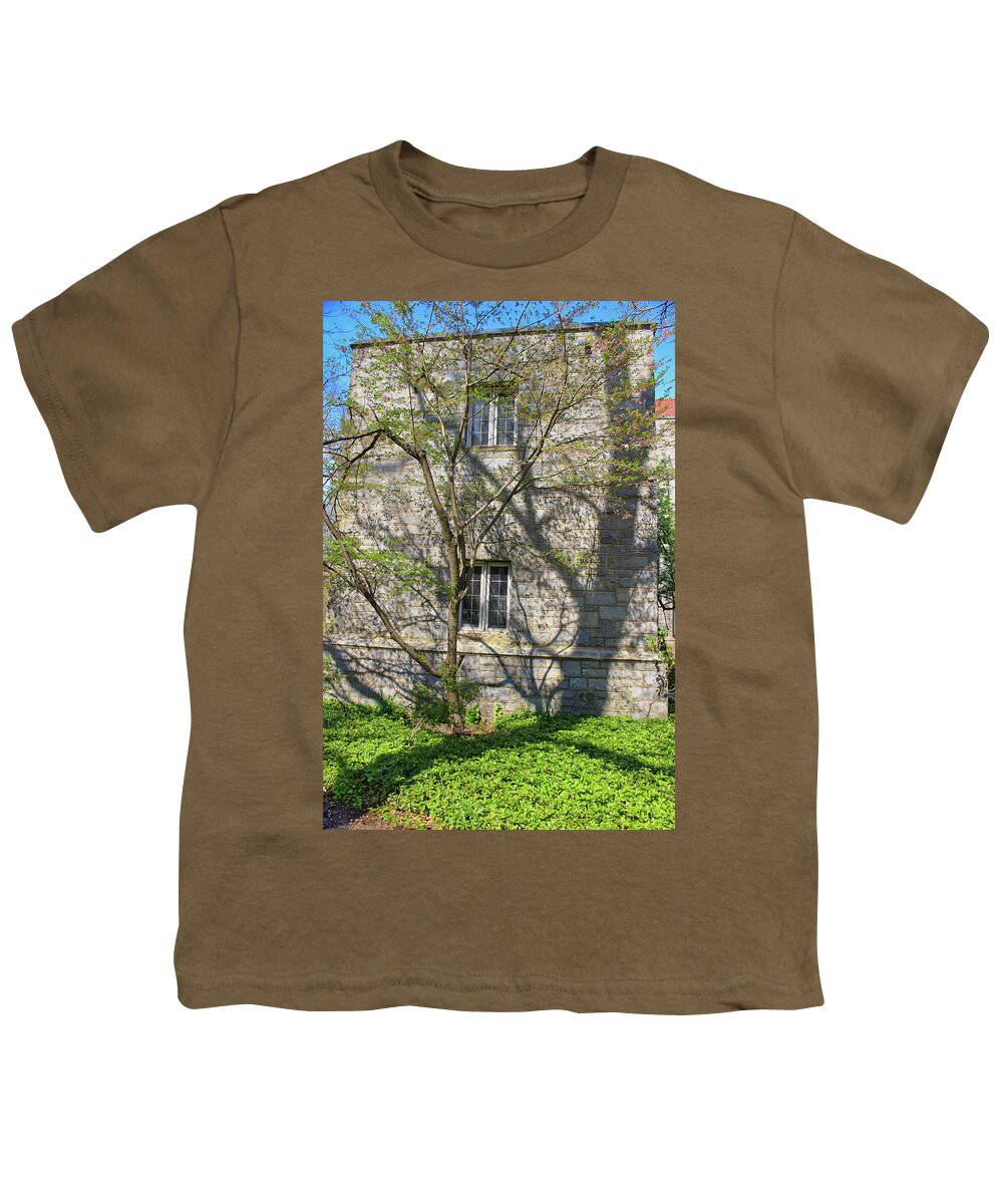 Sw Bowne Youth T-Shirt featuring the photograph SW Bowne Drew University - Tree and Shadow by Christopher Lotito