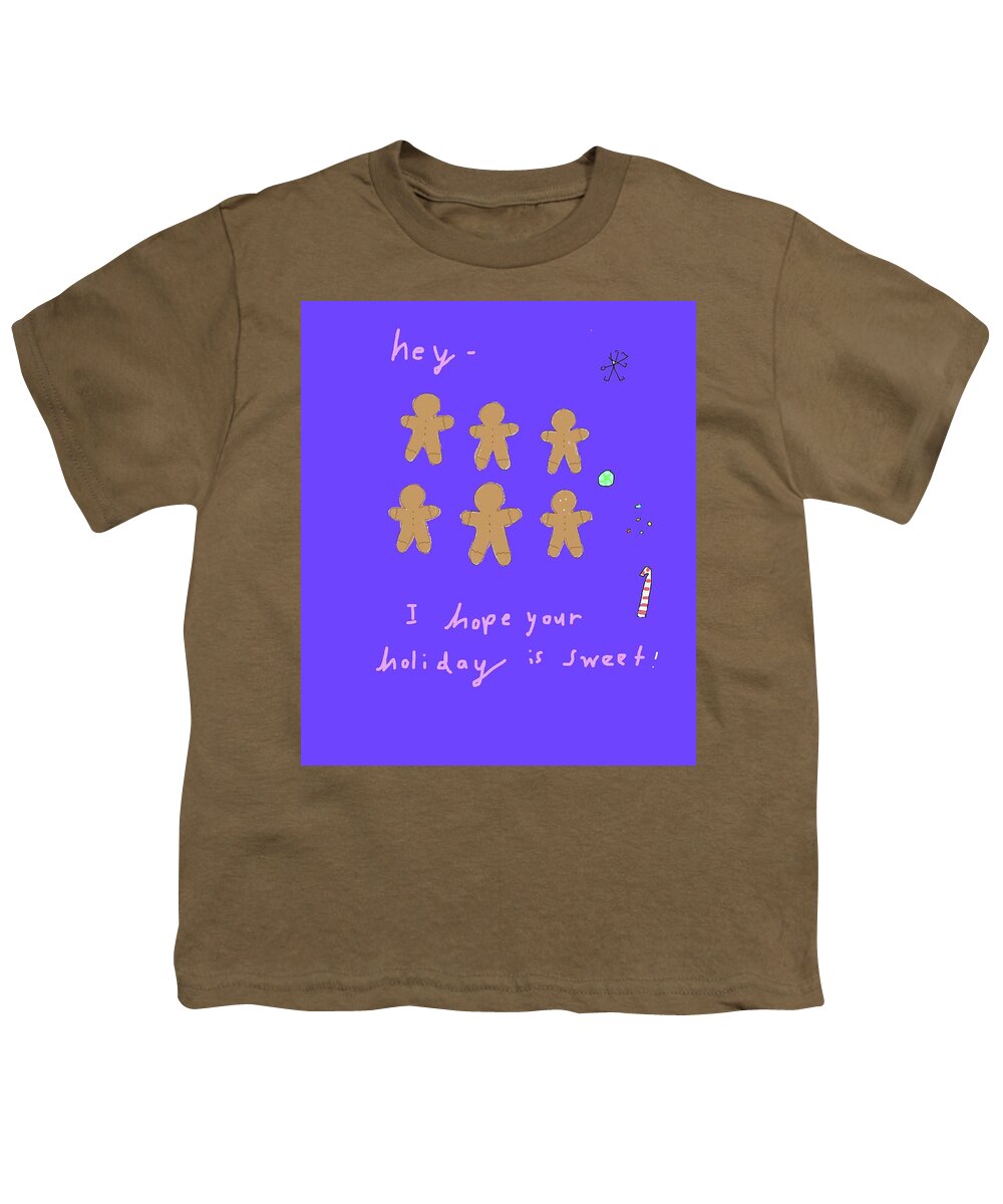 Holidays Youth T-Shirt featuring the drawing Sweet Holiday by Ashley Rice