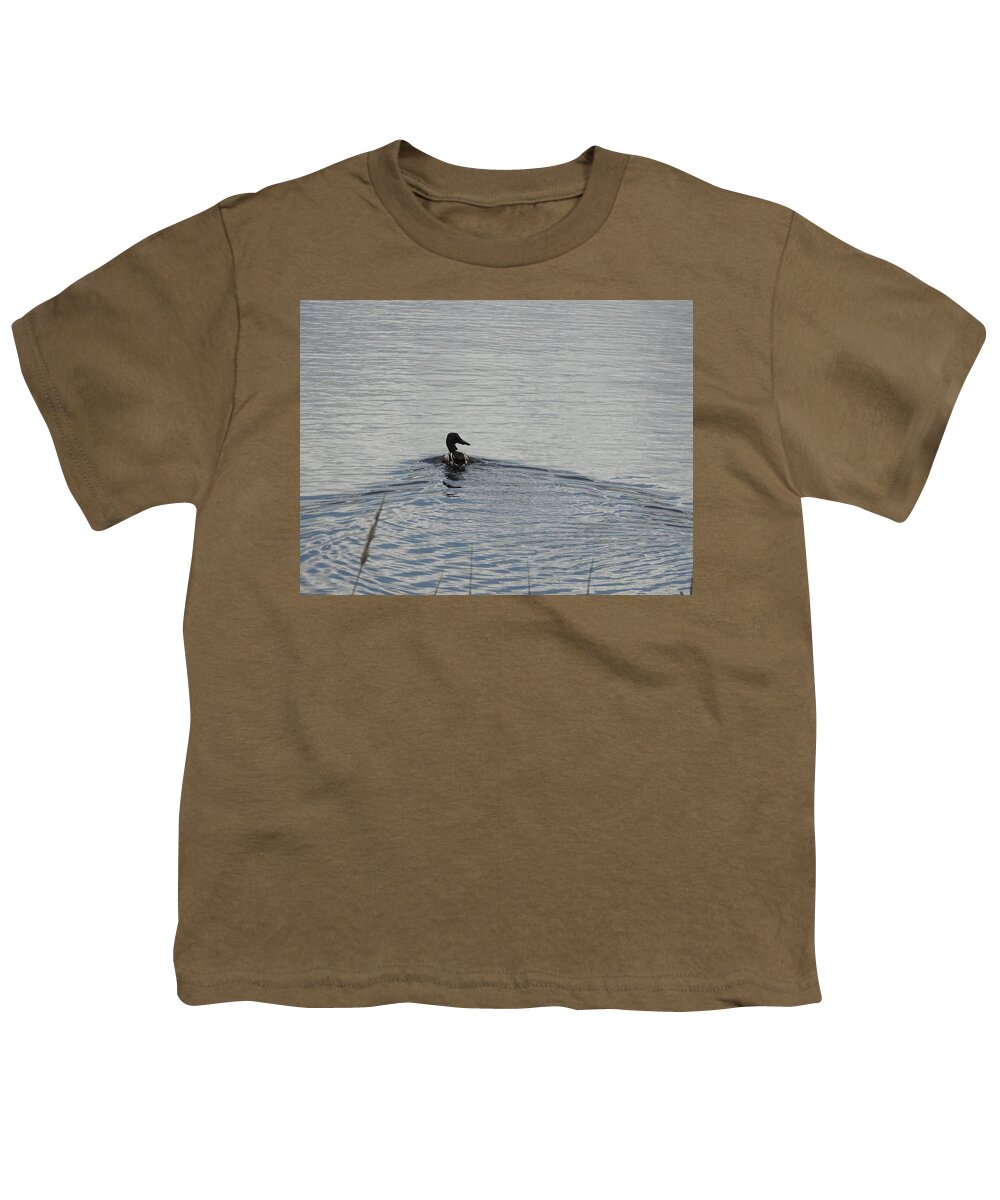 Northern Shoveler Youth T-Shirt featuring the photograph Swimming Northern Shoveler by Amanda R Wright
