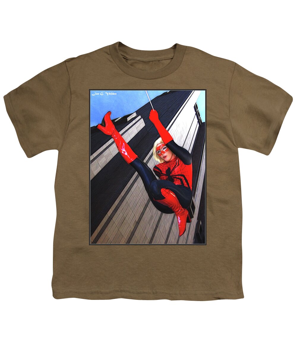 Spider Youth T-Shirt featuring the photograph Take A Look Overhead by Jon Volden