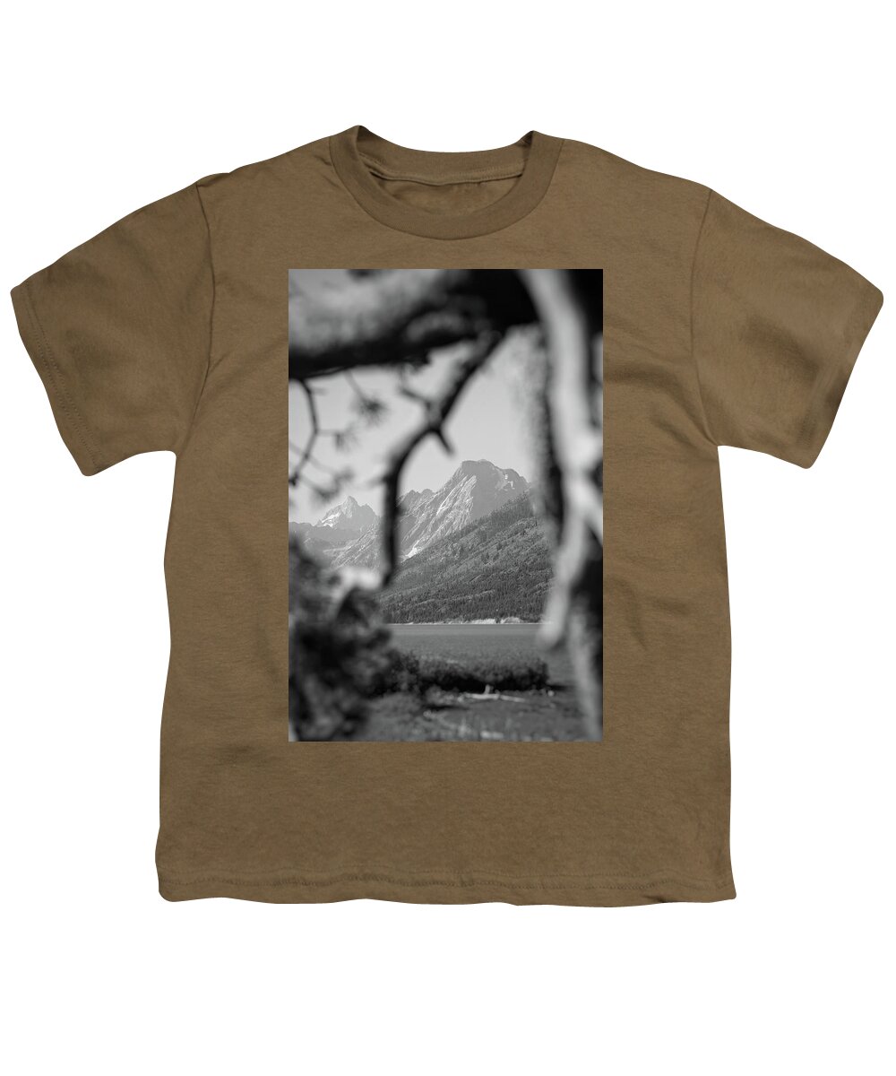 Mountain Youth T-Shirt featuring the photograph Teton in the Black and White by Go and Flow Photos