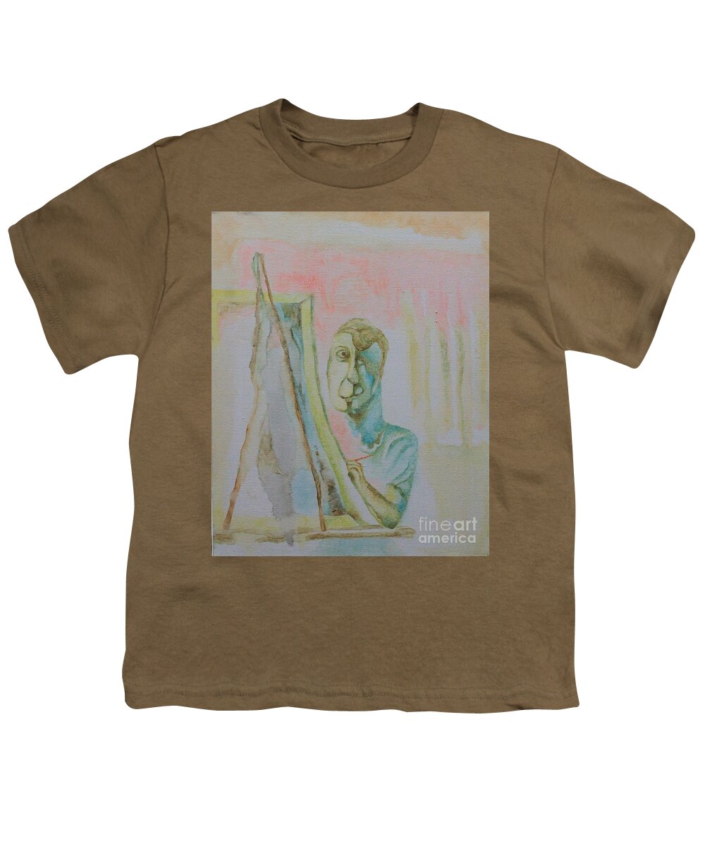 Artist Youth T-Shirt featuring the painting The Artist by Scott Sladoff