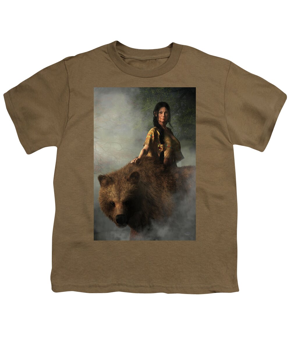Bear Wife Youth T-Shirt featuring the digital art The Bear Wife by Daniel Eskridge