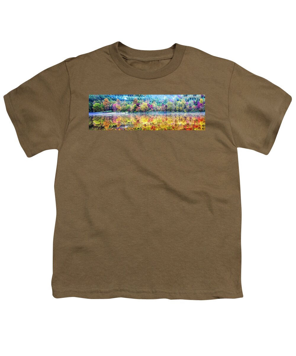 Carolina Youth T-Shirt featuring the photograph The Colors of Autumn Panorama by Debra and Dave Vanderlaan