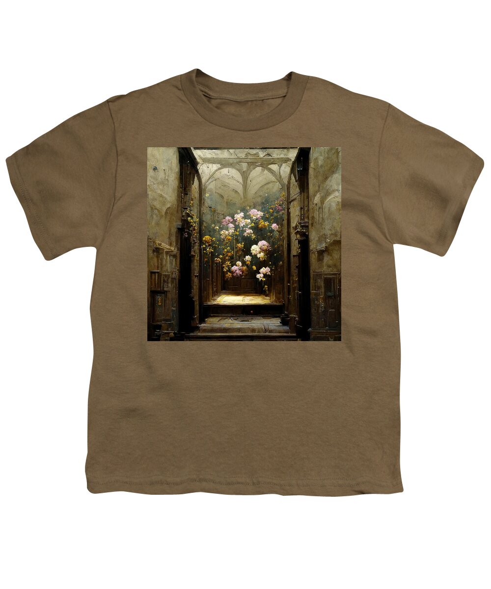 Flowers Youth T-Shirt featuring the digital art The Conservatory by Nickleen Mosher