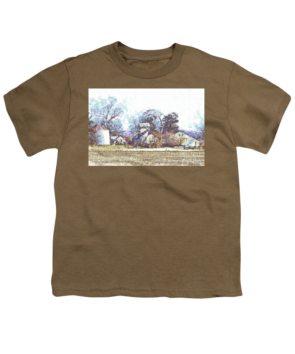 Farm Youth T-Shirt featuring the digital art The Family Farm by Kirt Tisdale